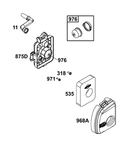 Air Cleaner Group Diagram and Parts List for 09P802-0008-H5 020000 - 09Z999 Briggs and Stratton Engine